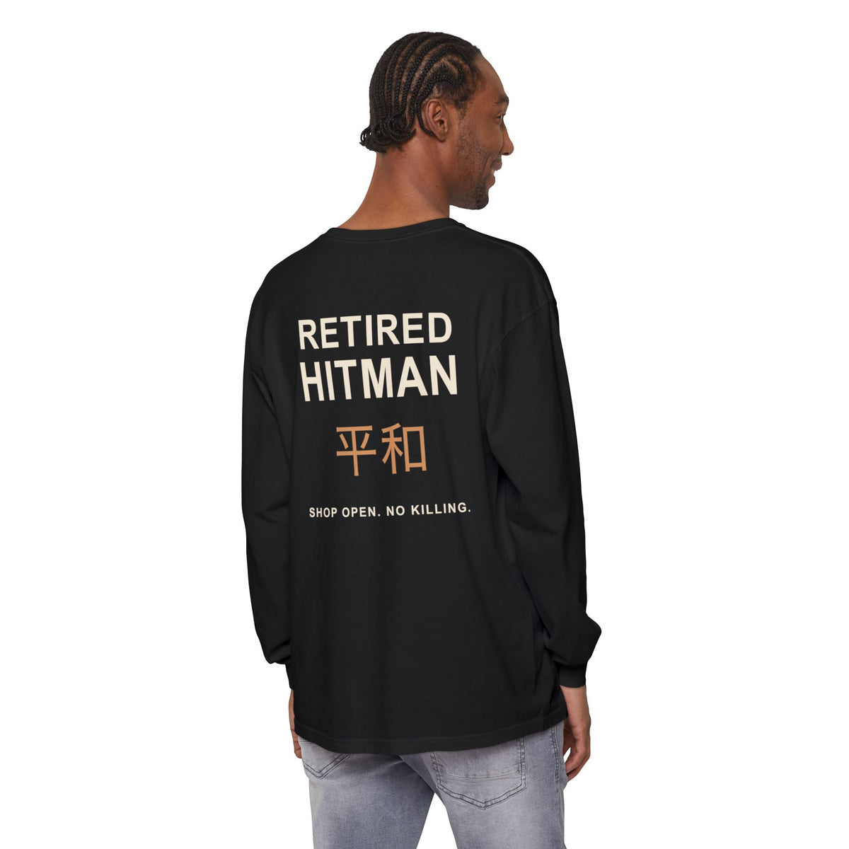 Off Duty Kanji Long Sleeve Tee | Inspired by Taro Sakamoto from Sakamoto Days