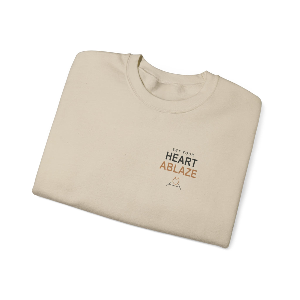 Heart Ablaze Anime Quote Crewneck Sweatshirt | Demon Hunter Japanese Streetwear