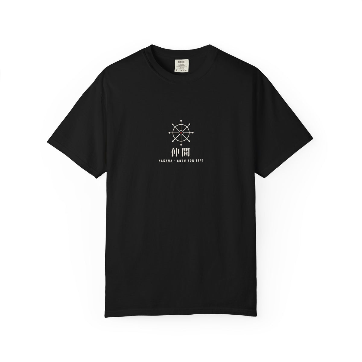 Nakama Crew Minimalist Anime Tee | Ship Wheel Kanji Pirate Streetwear Shirt