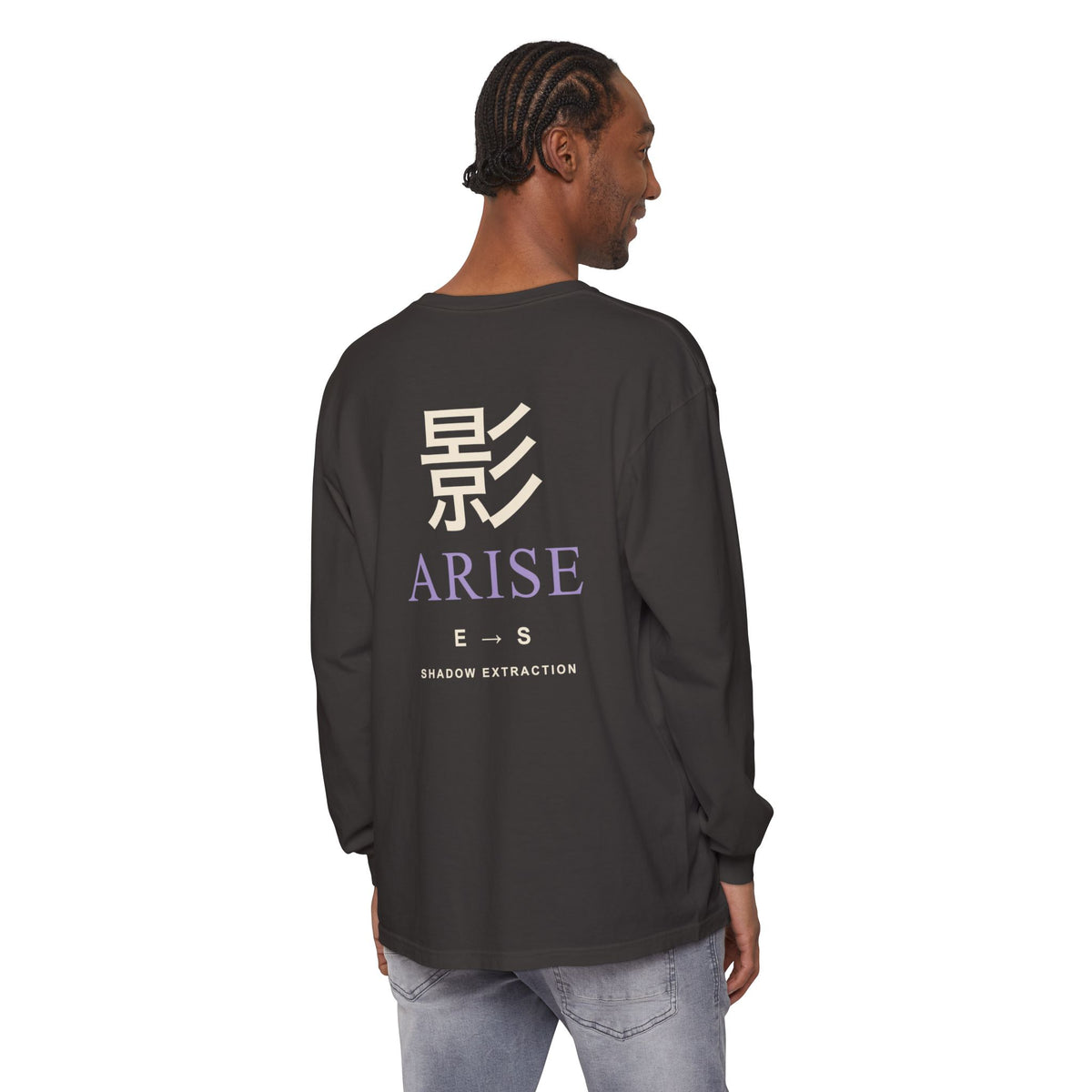 Shadow Rank Kanji Anime Long Sleeve Tee | Shadow Rank Gym Japanese Streetwear