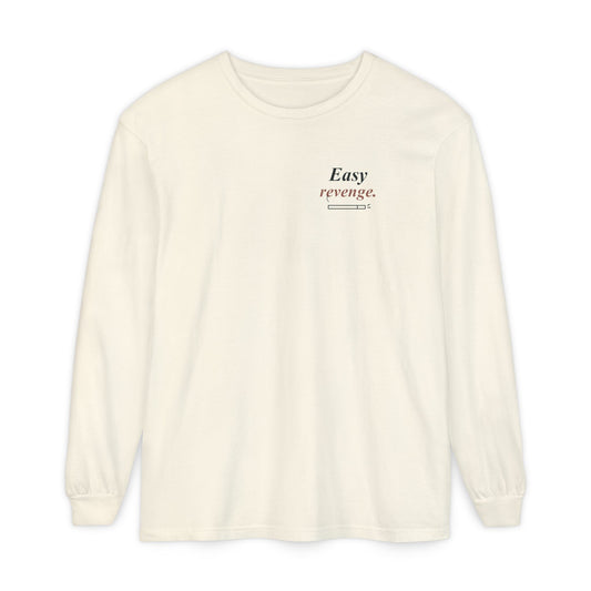 Easy Revenge Letter Quote Long Sleeve Tee | Inspired by Aki Hayakawa and Himeno from Chainsaw Man