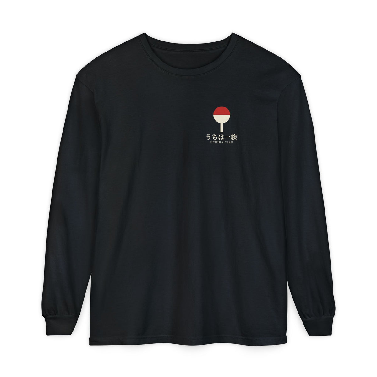 Clan Fan Crest Kanji Long Sleeve Tee | Inspired by the Uchiha clan of Naruto
