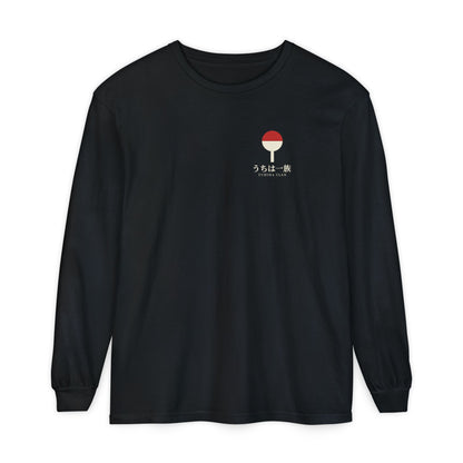 Clan Fan Crest Kanji Long Sleeve Tee | Inspired by the Uchiha clan of Naruto