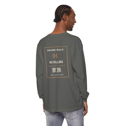 Family Policy Kanji Long Sleeve Tee | Inspired by Taro and Aoi Sakamoto from Sakamoto Days