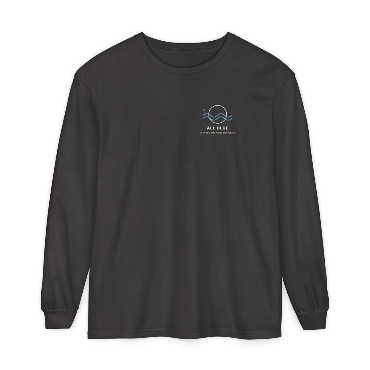 All Blue Table Minimalist Anime Long Sleeve Tee | Pirate Japanese Streetwear