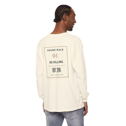 Family Policy Kanji Long Sleeve Tee | Inspired by Taro and Aoi Sakamoto from Sakamoto Days