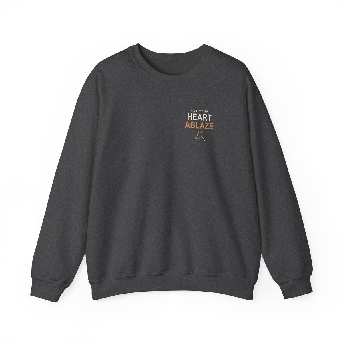 Heart Ablaze Anime Quote Crewneck Sweatshirt | Demon Hunter Japanese Streetwear