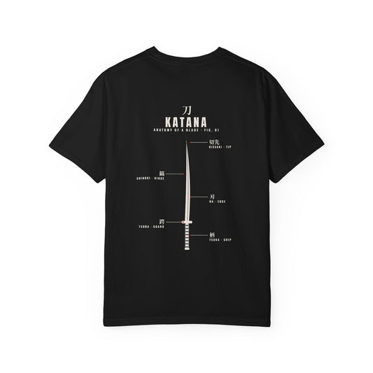 Katana Anatomy Anime Tee | Japanese Sword Kanji Streetwear Shirt