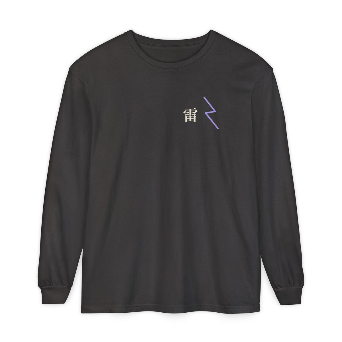 Storm Flame Kanji Anime Long Sleeve Tee | Clan Crest Japanese Streetwear