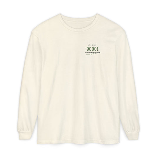 Over Nine Thousand Anime Quote Long Sleeve Tee | Power Level Japanese Streetwear