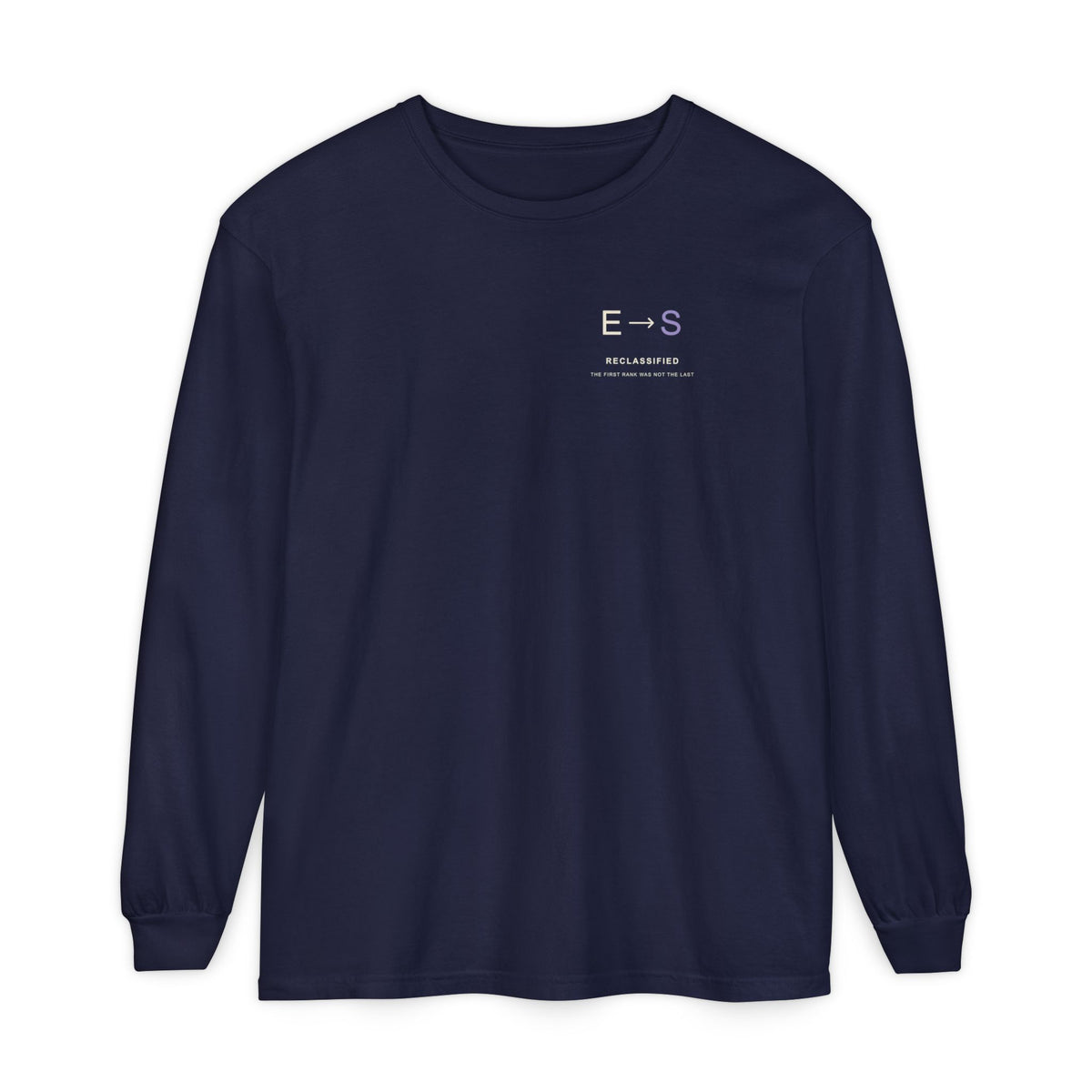 Reclassified Minimalist Anime Long Sleeve Tee | Shadow Rank Gym Japanese Streetwear