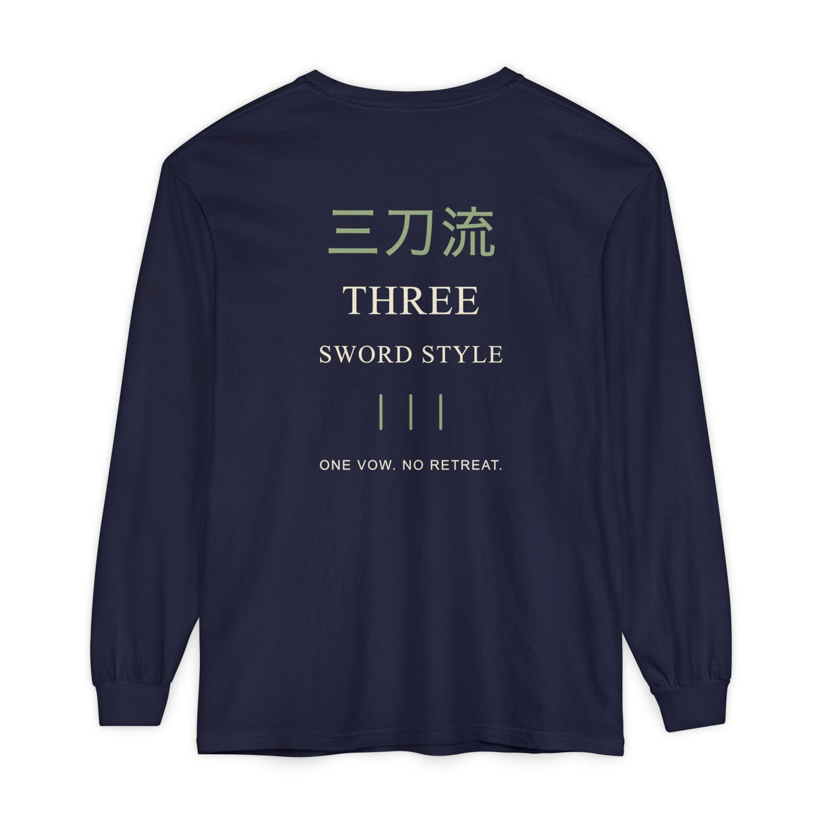Threefold Vow Kanji Long Sleeve Tee | Inspired by Roronoa Zoro from One Piece