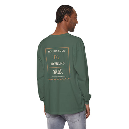 Family Policy Kanji Long Sleeve Tee | Inspired by Taro and Aoi Sakamoto from Sakamoto Days