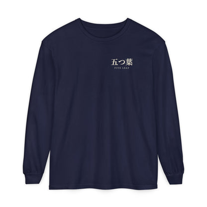 Five Leaf Kanji Long Sleeve Tee | Inspired by Asta from Black Clover