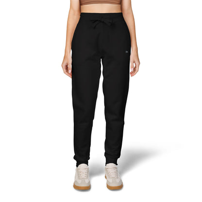 Five Percent Embroidered Fleece Sweatpants in Black — supplier lifestyle — front view