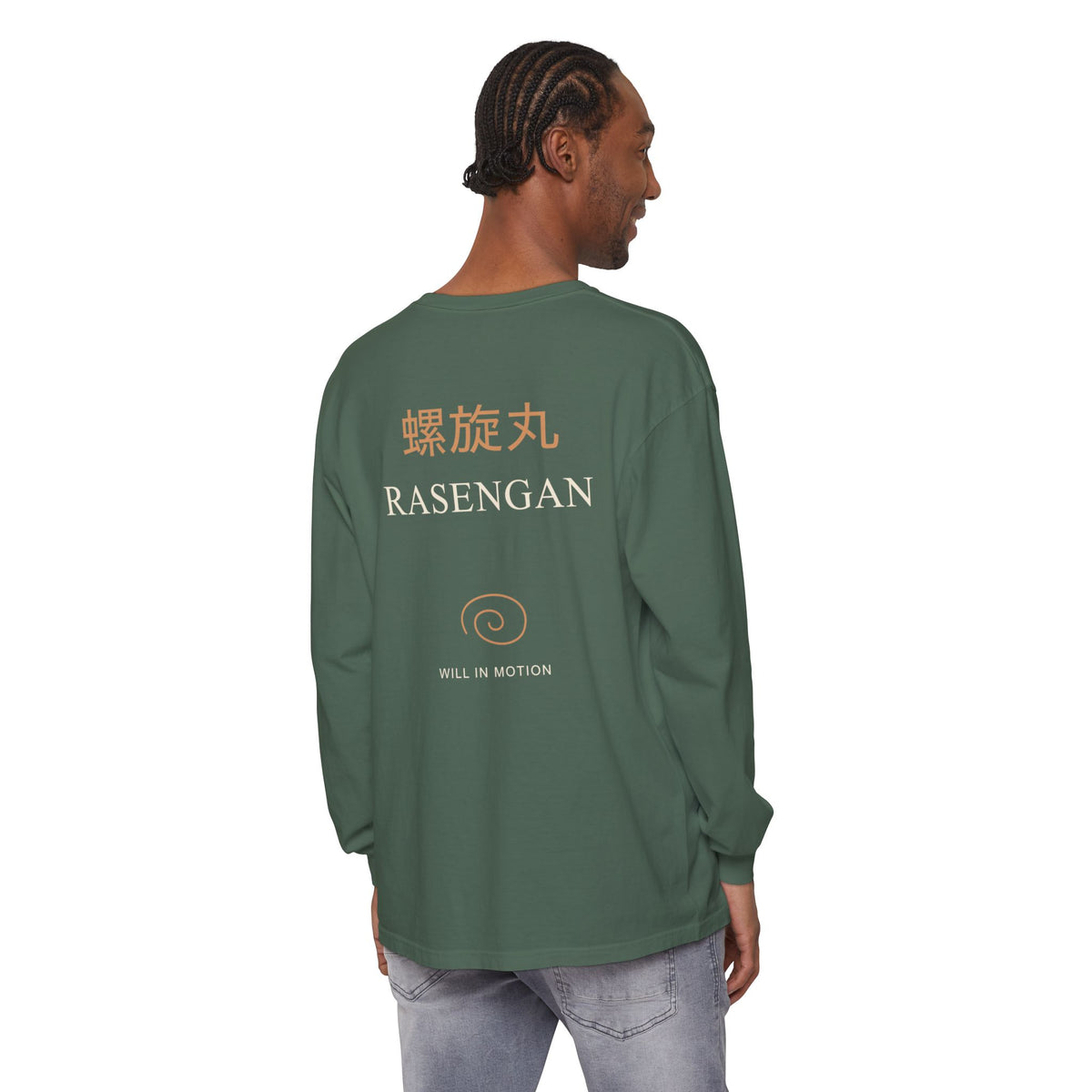 Spiral Will Kanji Anime Long Sleeve Tee | Ninja Japanese Streetwear
