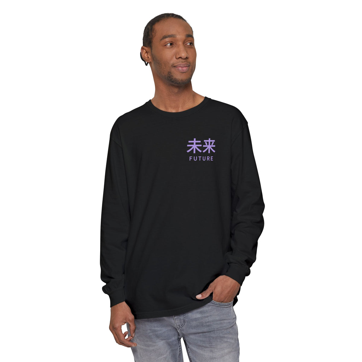 Future Tense Kanji Anime Long Sleeve Tee | Saiyan Japanese Streetwear