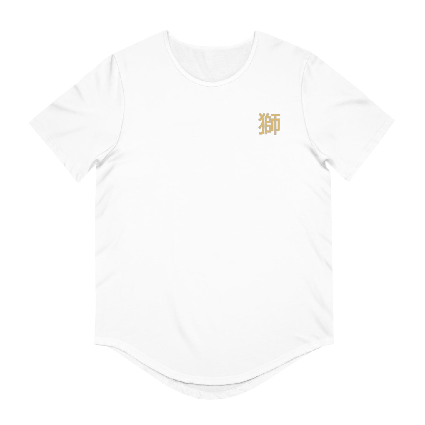 Lion Crest Kanji Men's Jersey Curved Hem Tee Shirt