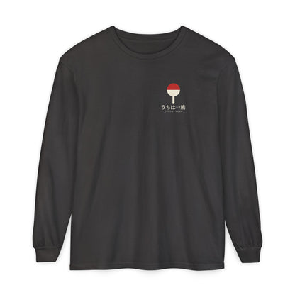 Clan Fan Crest Kanji Long Sleeve Tee | Inspired by the Uchiha clan of Naruto