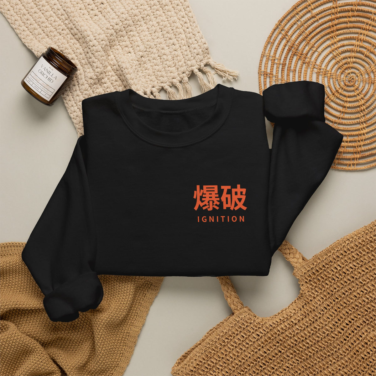 Ignition Kanji Anime Crewneck Sweatshirt | Explosion Japanese Streetwear