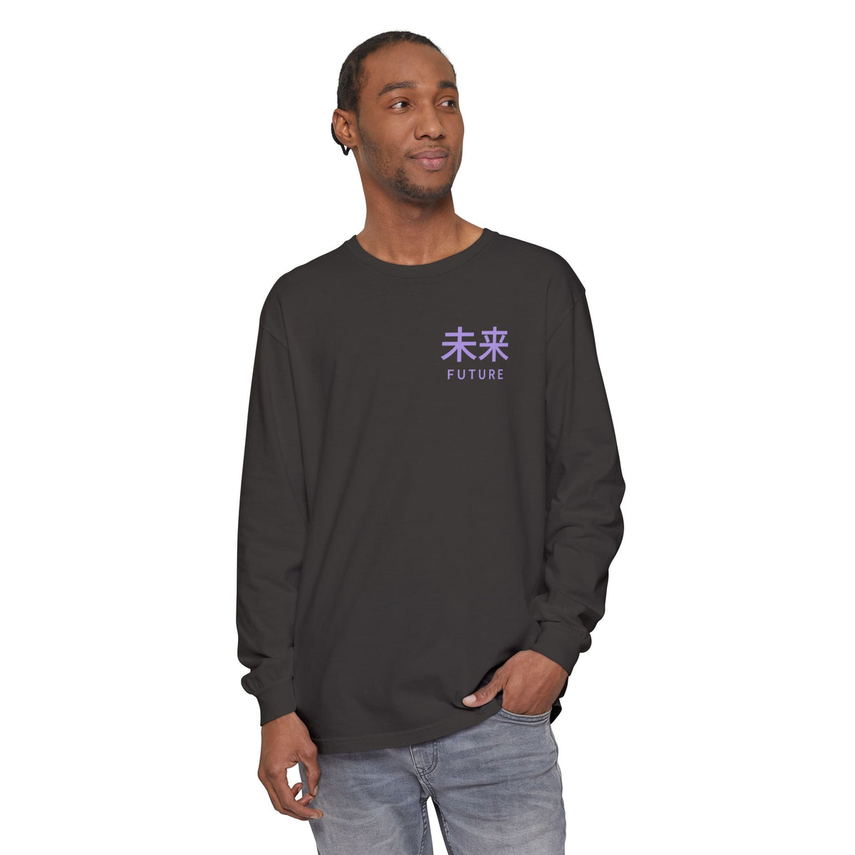 Future Tense Kanji Anime Long Sleeve Tee | Saiyan Japanese Streetwear