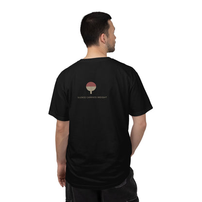 After Dark Edge Edition Heavyweight Tee in Black — studio back lifestyle — back view