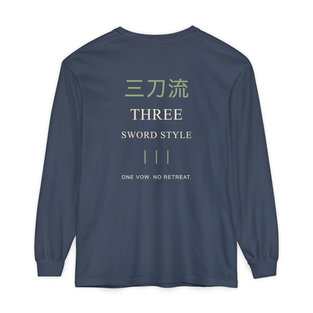 Threefold Vow Kanji Long Sleeve Tee | Inspired by Roronoa Zoro from One Piece