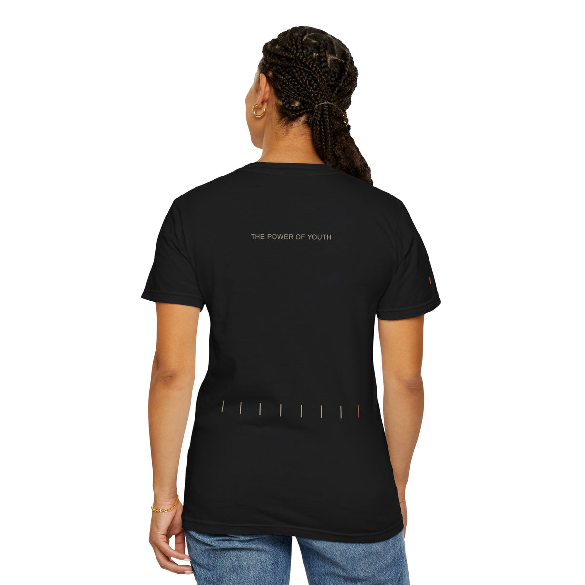 Eight Gates Training Edge Edition Heavyweight Tee in Black — studio back lifestyle — back view