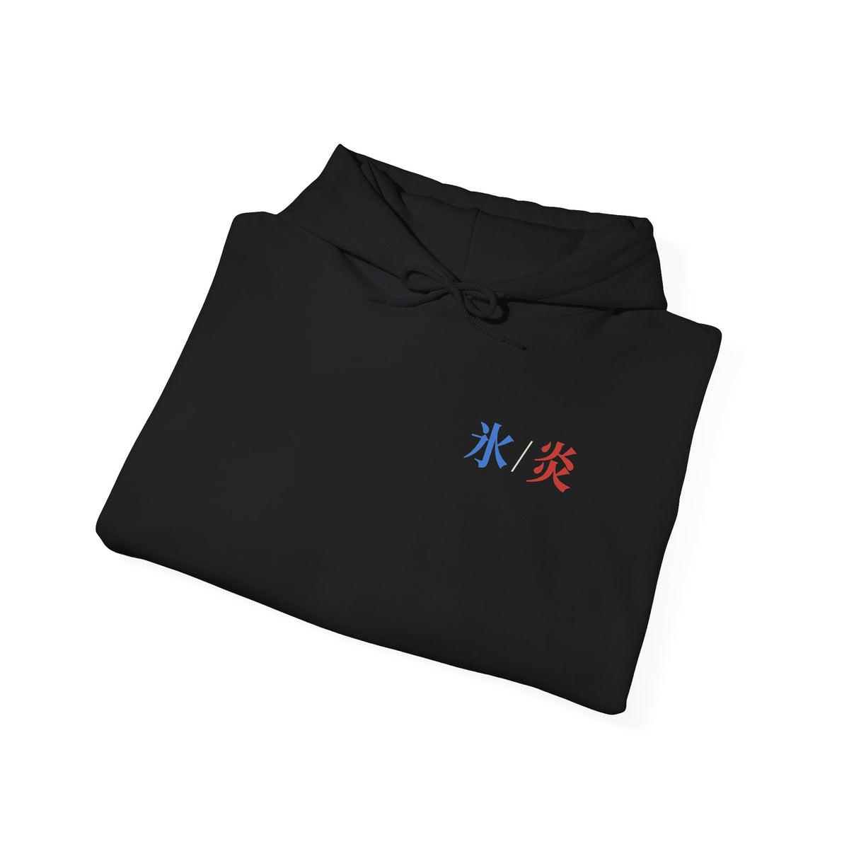 Dual Temperature Kanji Anime Hoodie | Ice and Fire Japanese Streetwear