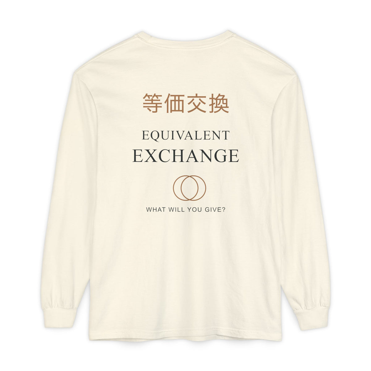Equal Exchange Kanji Long Sleeve Tee | Inspired by Edward and Alphonse Elric from Fullmetal Alchemist