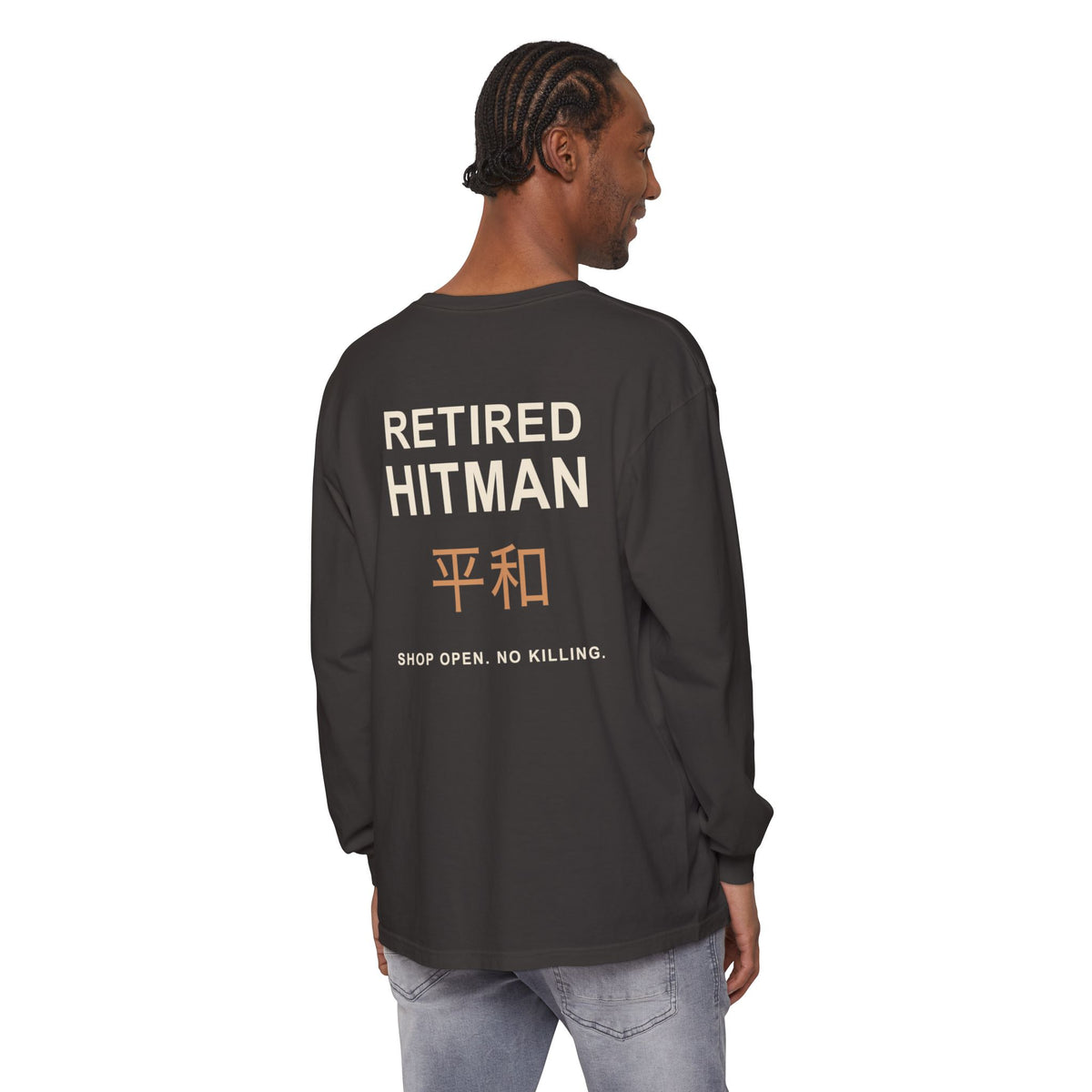 Off Duty Kanji Long Sleeve Tee | Inspired by Taro Sakamoto from Sakamoto Days
