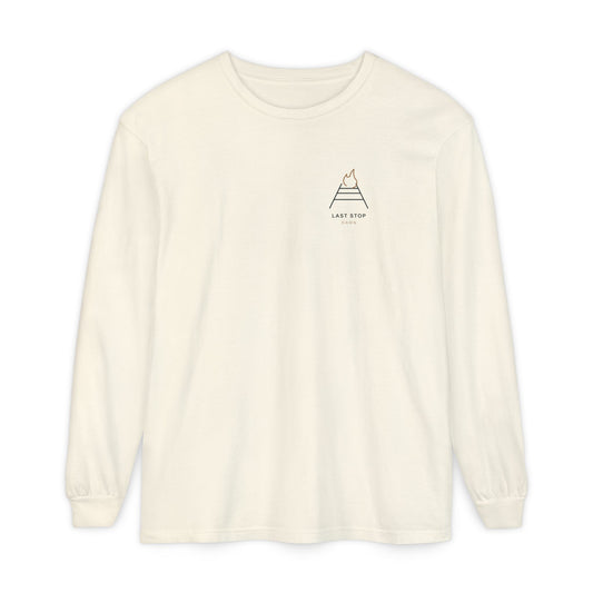 Last Stop Dawn Minimalist Anime Long Sleeve Tee | Demon Hunter Japanese Streetwear