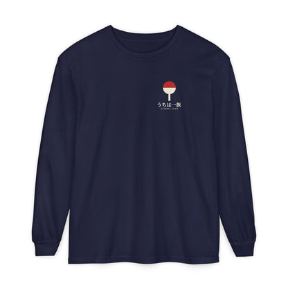 Clan Fan Crest Kanji Long Sleeve Tee | Inspired by the Uchiha clan of Naruto