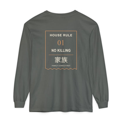 Family Policy Kanji Long Sleeve Tee | Inspired by Taro and Aoi Sakamoto from Sakamoto Days