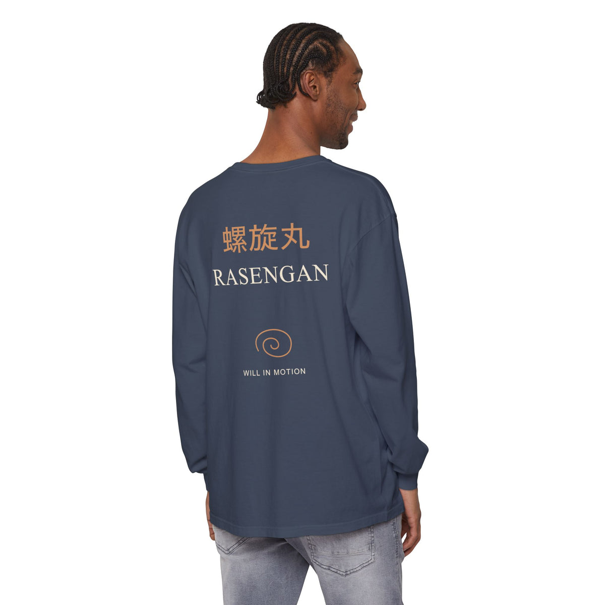 Spiral Will Kanji Anime Long Sleeve Tee | Ninja Japanese Streetwear