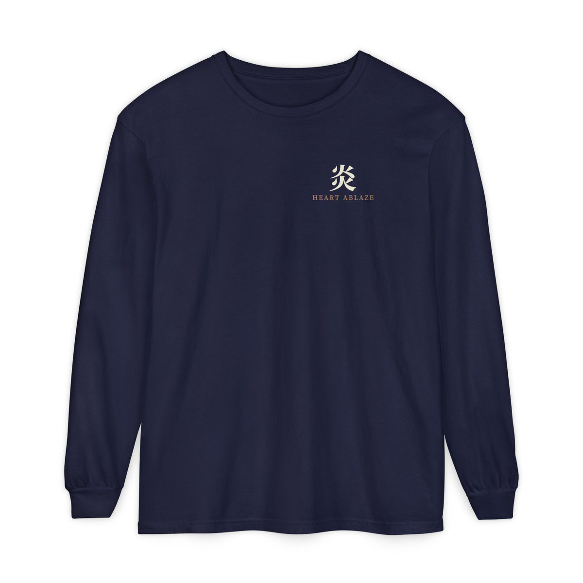 Flame Watch Kanji Anime Long Sleeve Tee | Demon Hunter Japanese Streetwear
