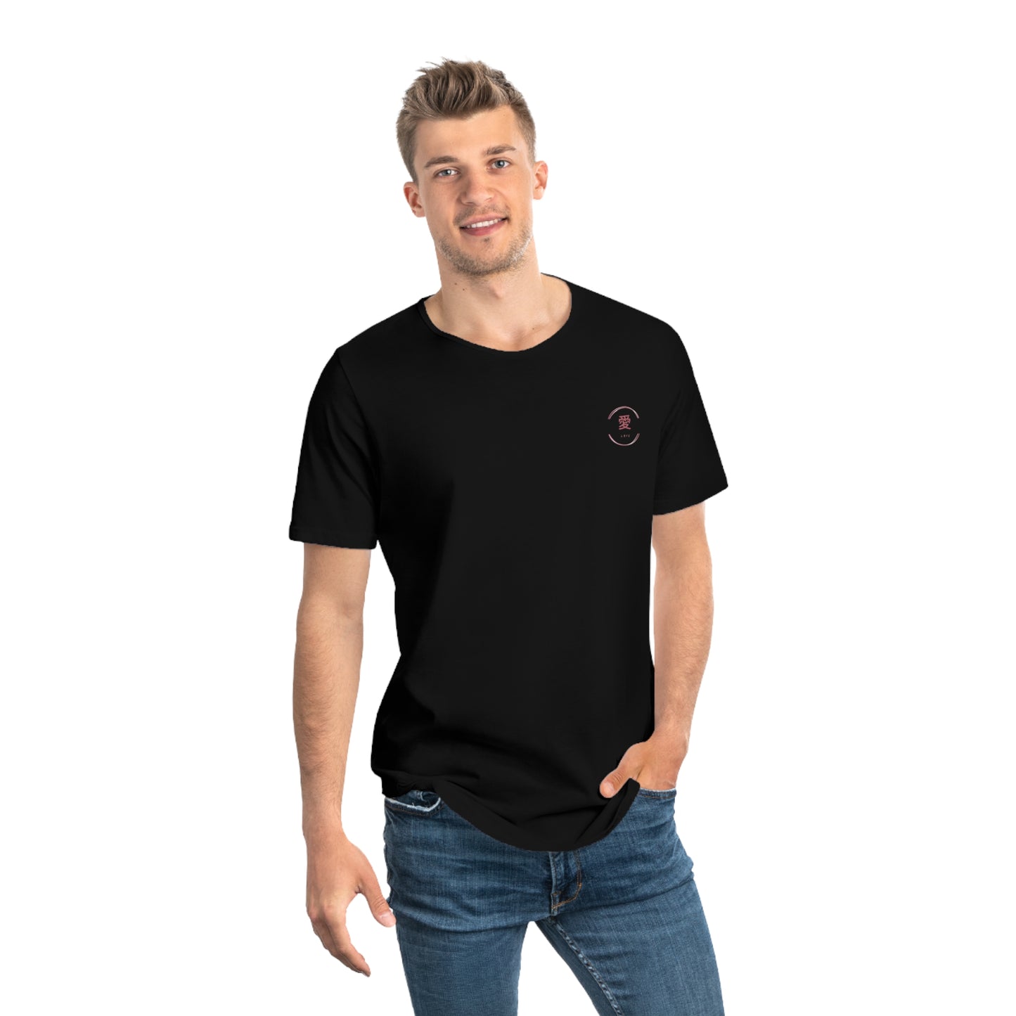 Love Kanji Men's Jersey Curved Hem Tee Shirt