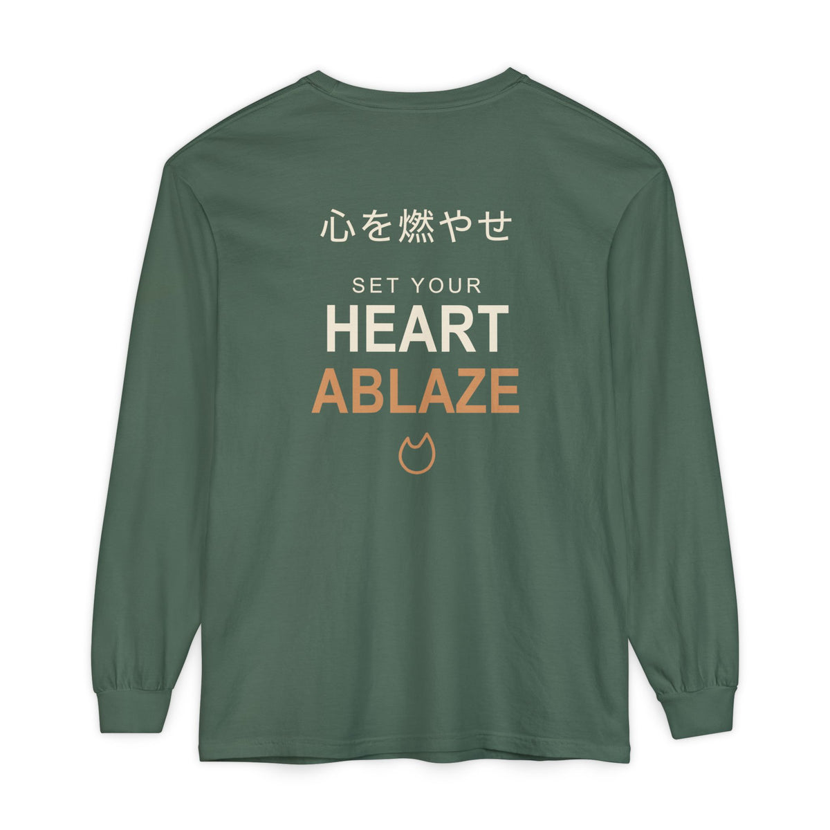 Burning Resolve Kanji Long Sleeve Tee | Inspired by Kyojuro Rengoku from Demon Slayer