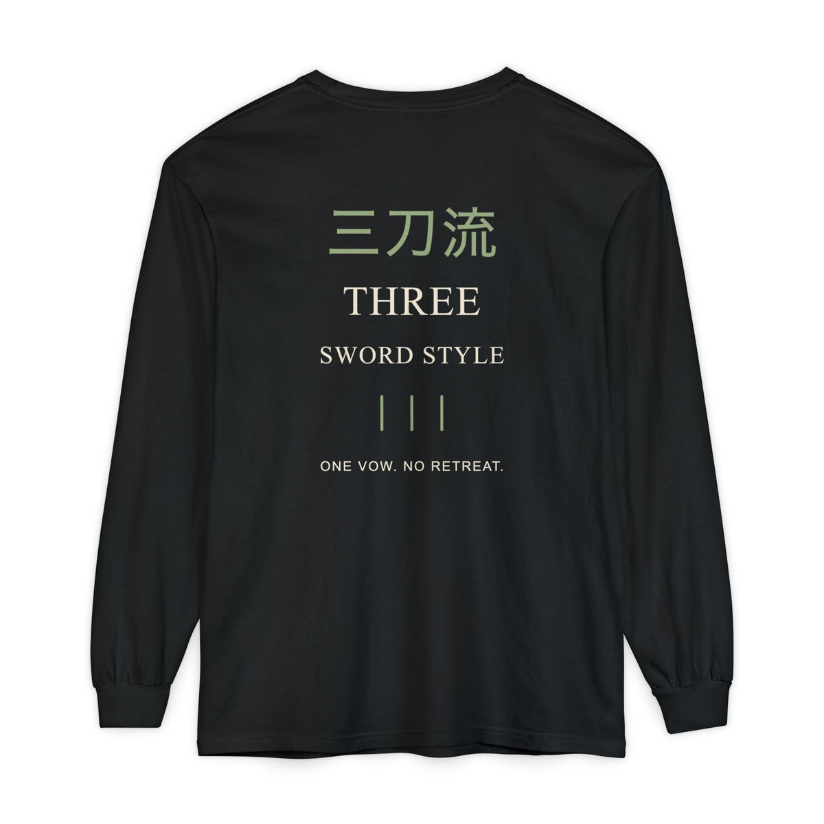 Threefold Vow Kanji Long Sleeve Tee | Inspired by Roronoa Zoro from One Piece