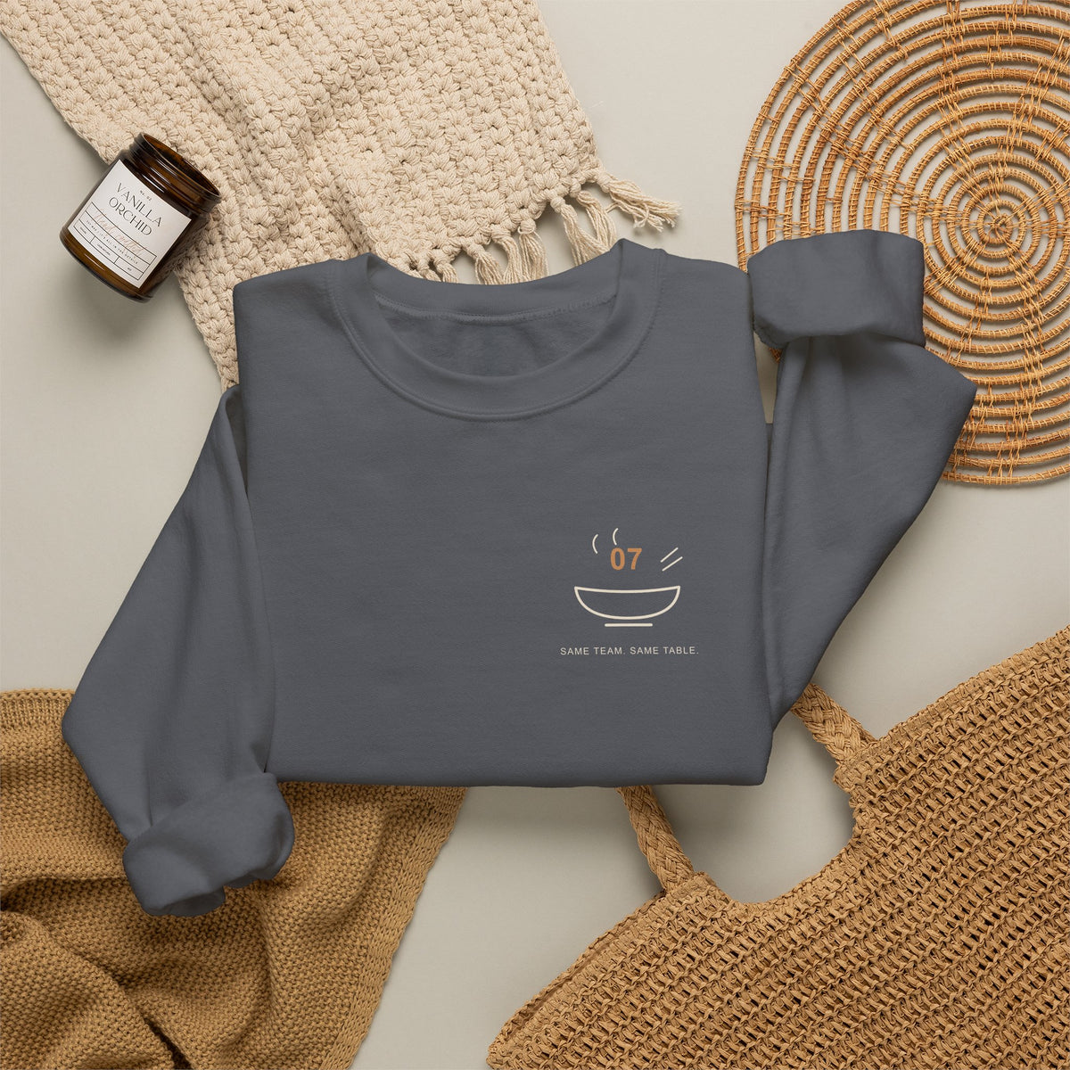 Table for Seven Minimalist Anime Crewneck Sweatshirt | Ninja Japanese Streetwear