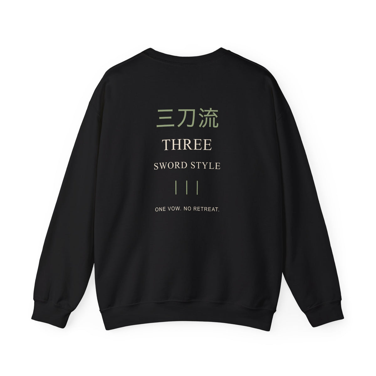 Threefold Vow Kanji Crewneck Sweatshirt | Inspired by Roronoa Zoro from One Piece