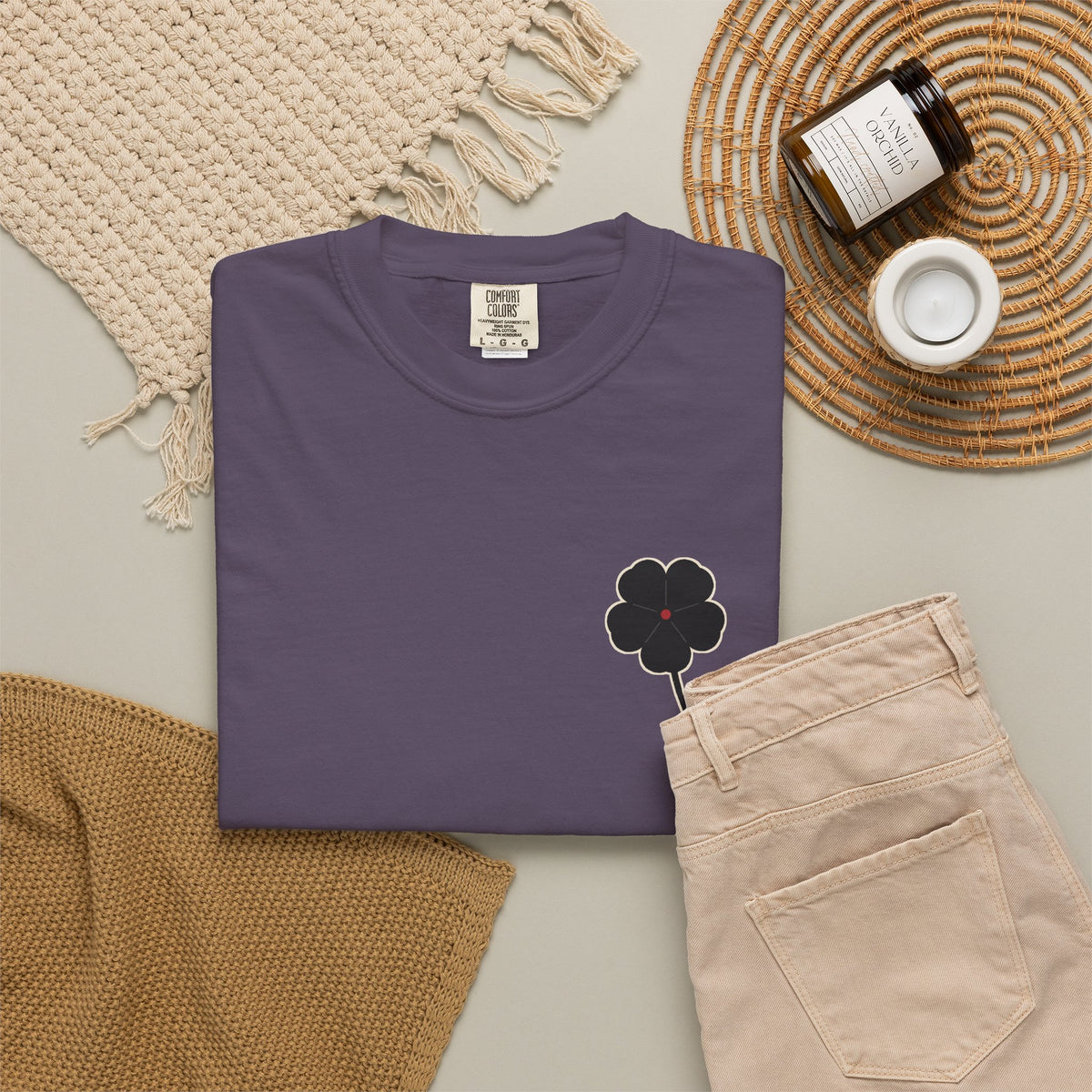 Black Clover Leaf Minimalist Heavyweight Tee | Inspired by Asta from Black Clover