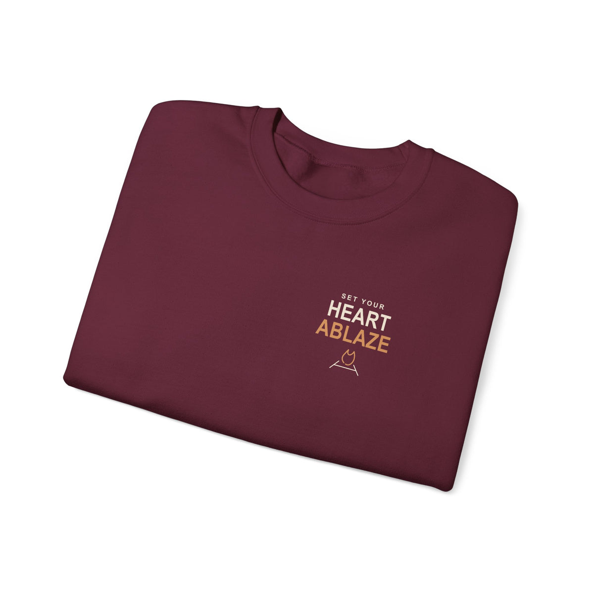 Heart Ablaze Anime Quote Crewneck Sweatshirt | Demon Hunter Japanese Streetwear