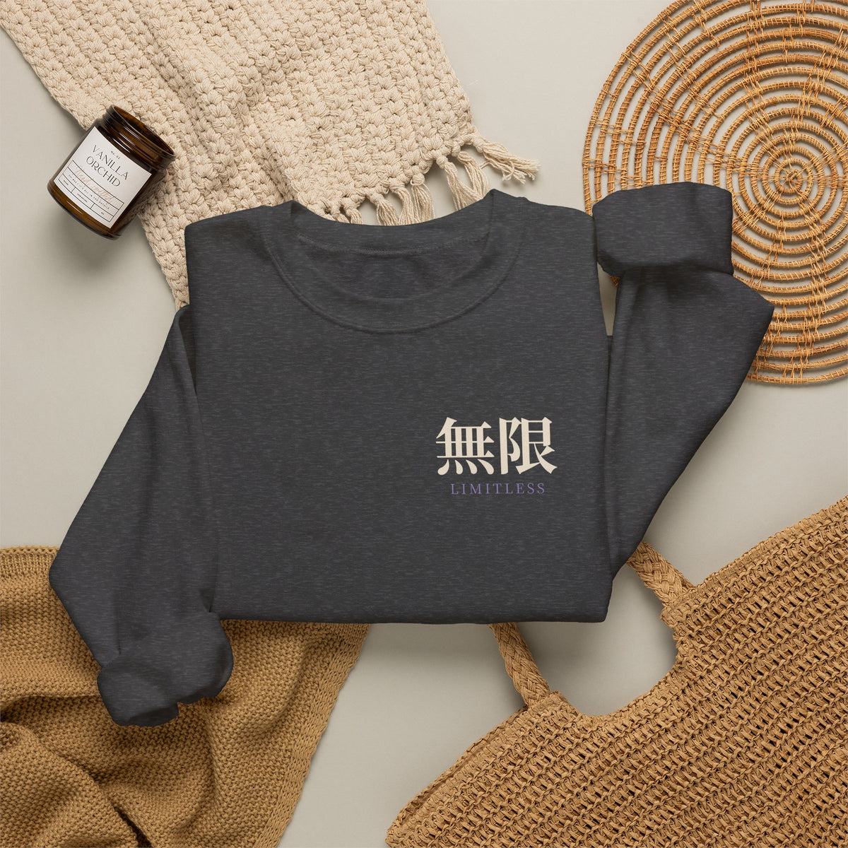 Limitless Uniform Kanji Anime Crewneck Sweatshirt | Sorcerer Japanese Streetwear