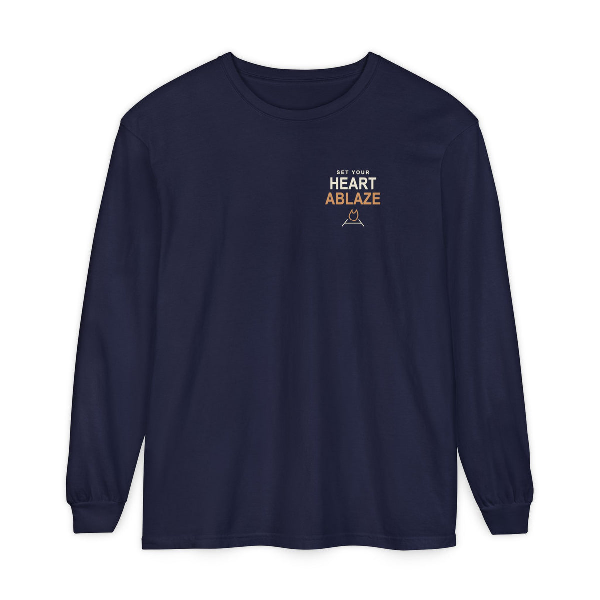Heart Ablaze Anime Quote Long Sleeve Tee | Demon Hunter Japanese Streetwear