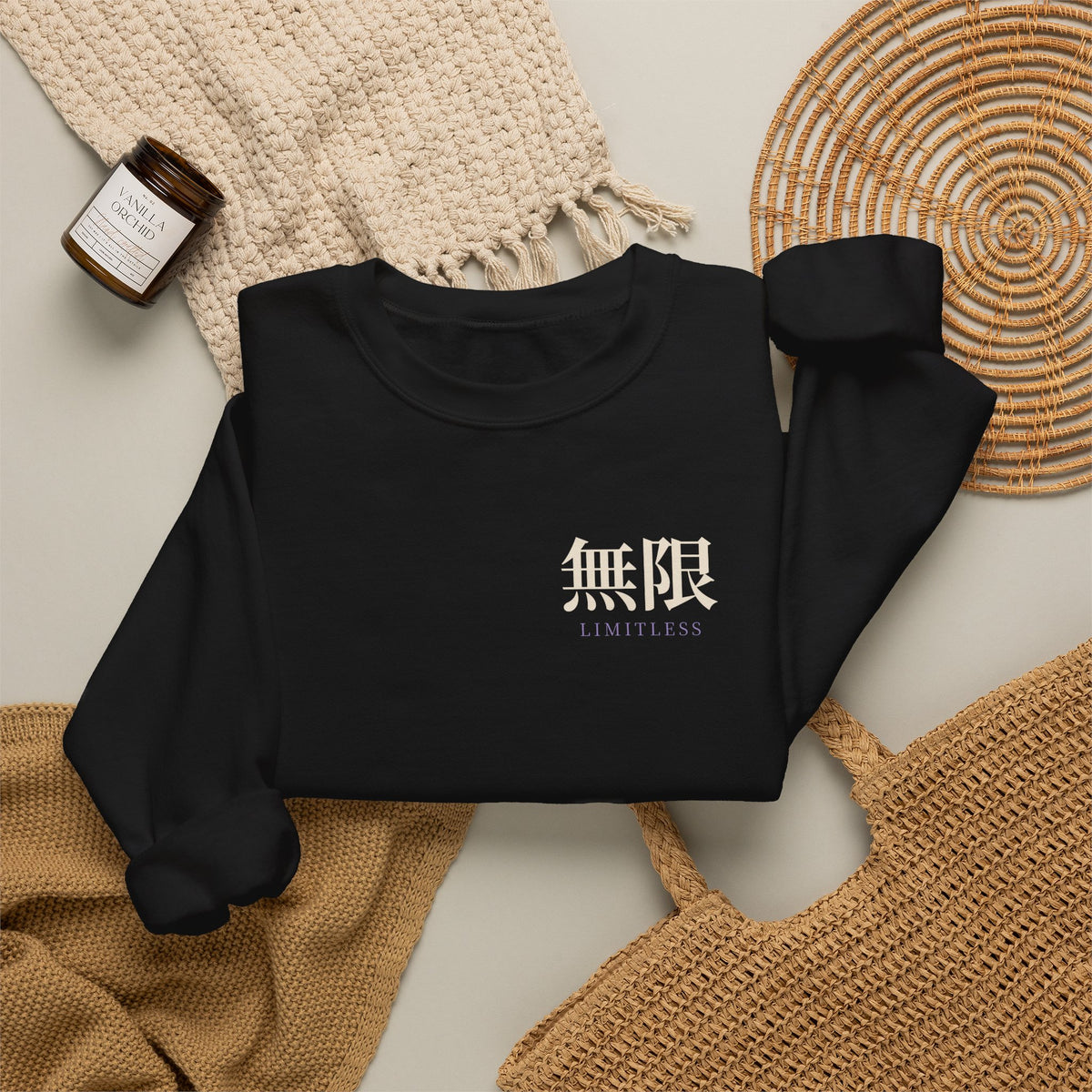 Limitless Uniform Kanji Anime Crewneck Sweatshirt | Sorcerer Japanese Streetwear