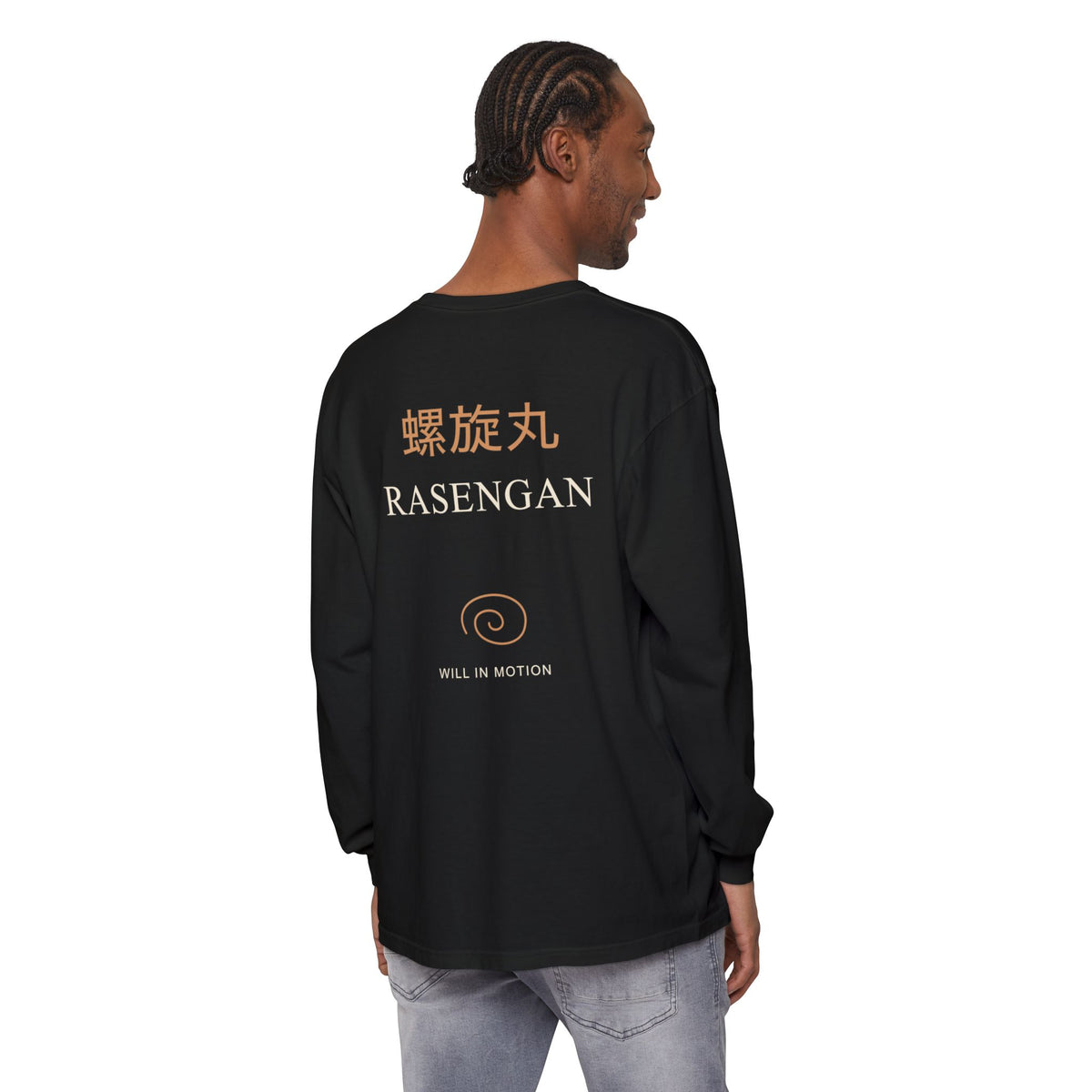 Spiral Will Kanji Anime Long Sleeve Tee | Ninja Japanese Streetwear