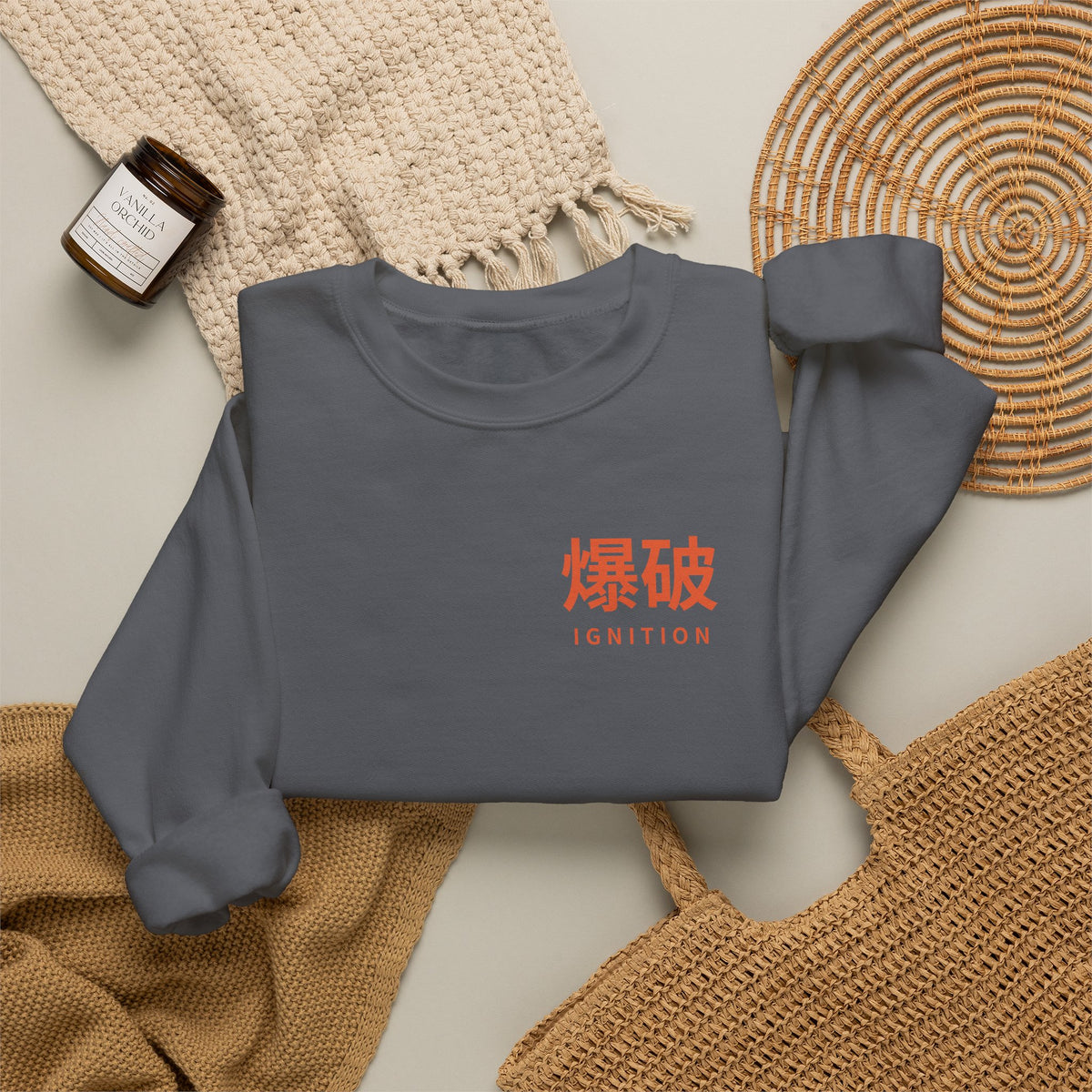 Ignition Kanji Anime Crewneck Sweatshirt | Explosion Japanese Streetwear