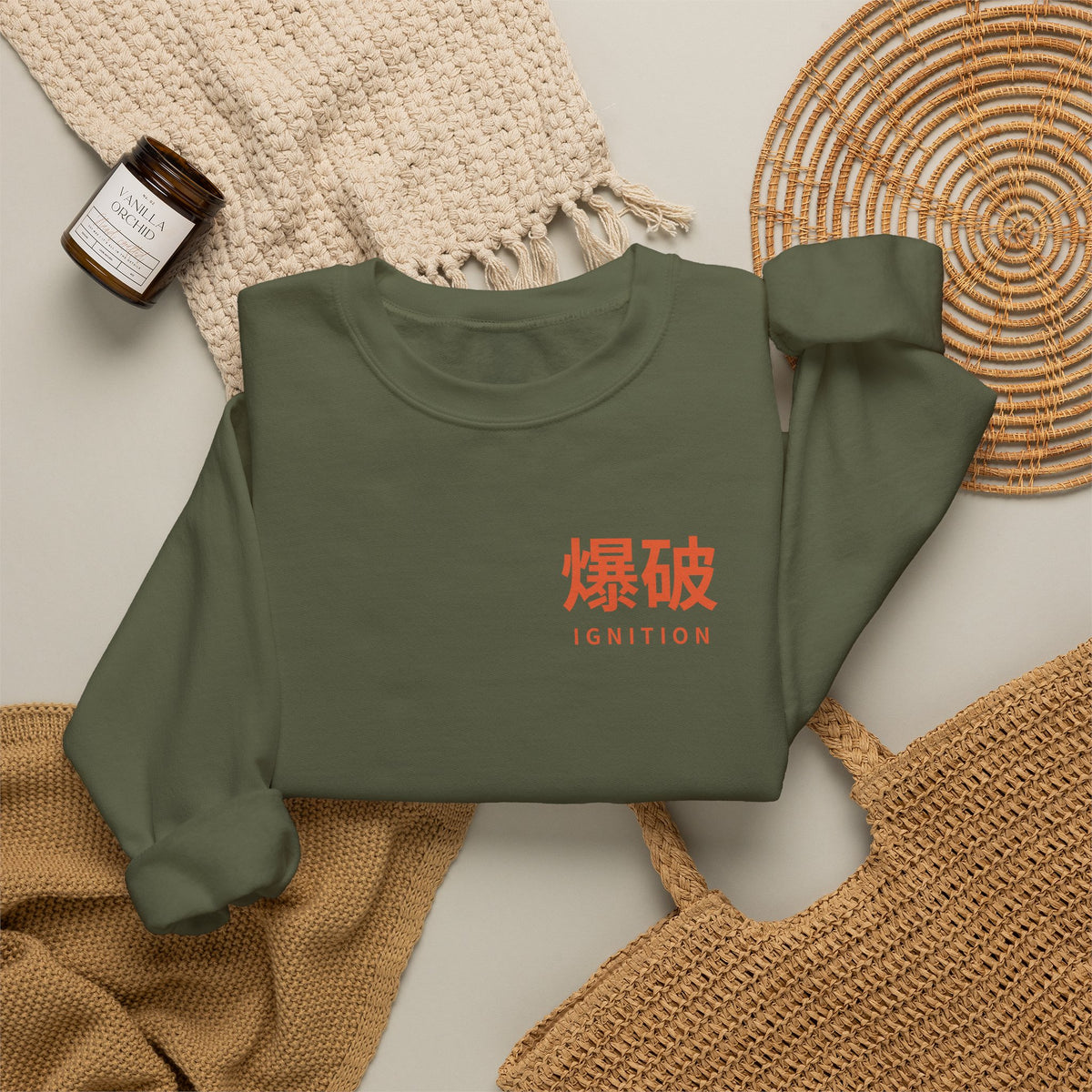 Ignition Kanji Anime Crewneck Sweatshirt | Explosion Japanese Streetwear