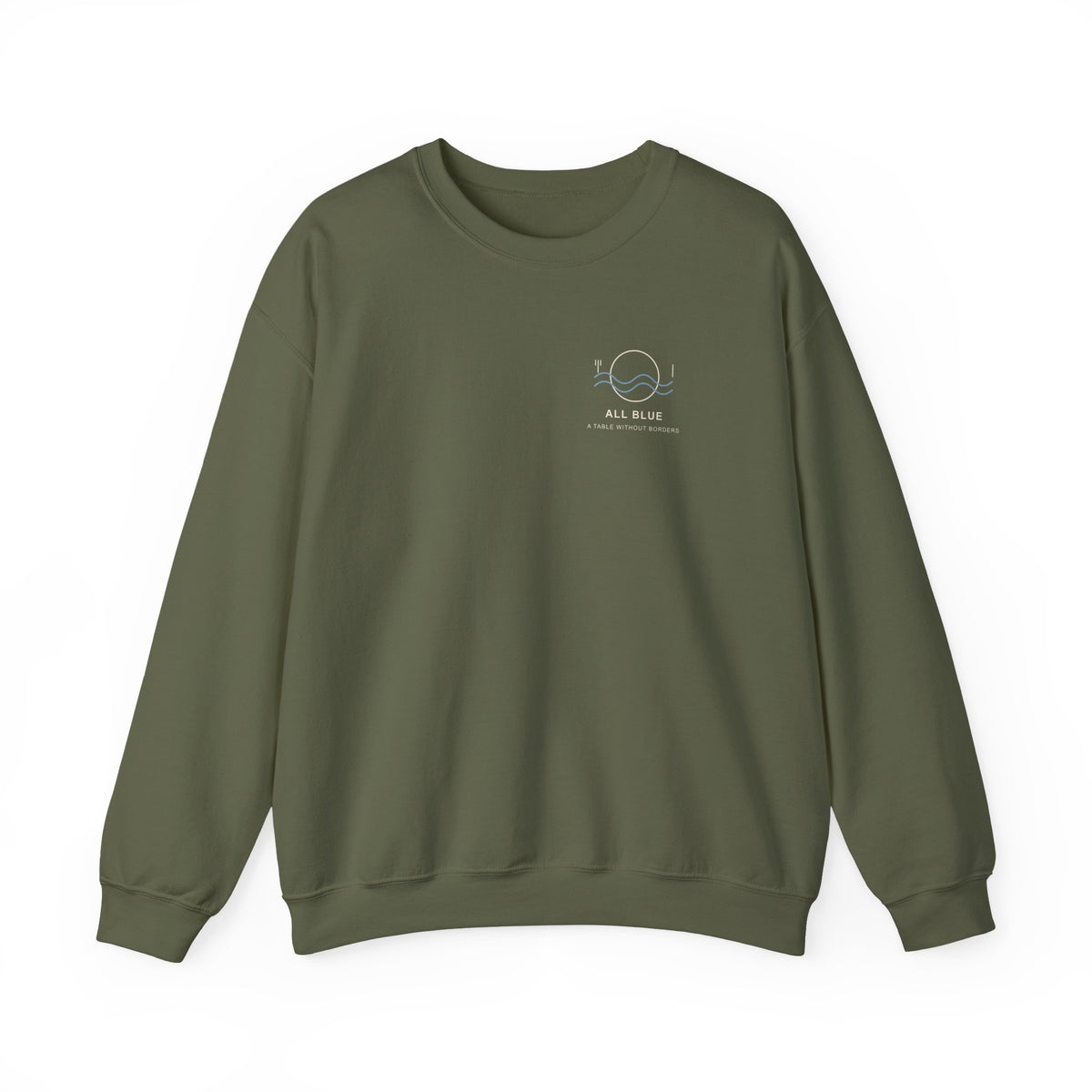 All Blue Table Minimalist Anime Crewneck Sweatshirt | Pirate Japanese Streetwear